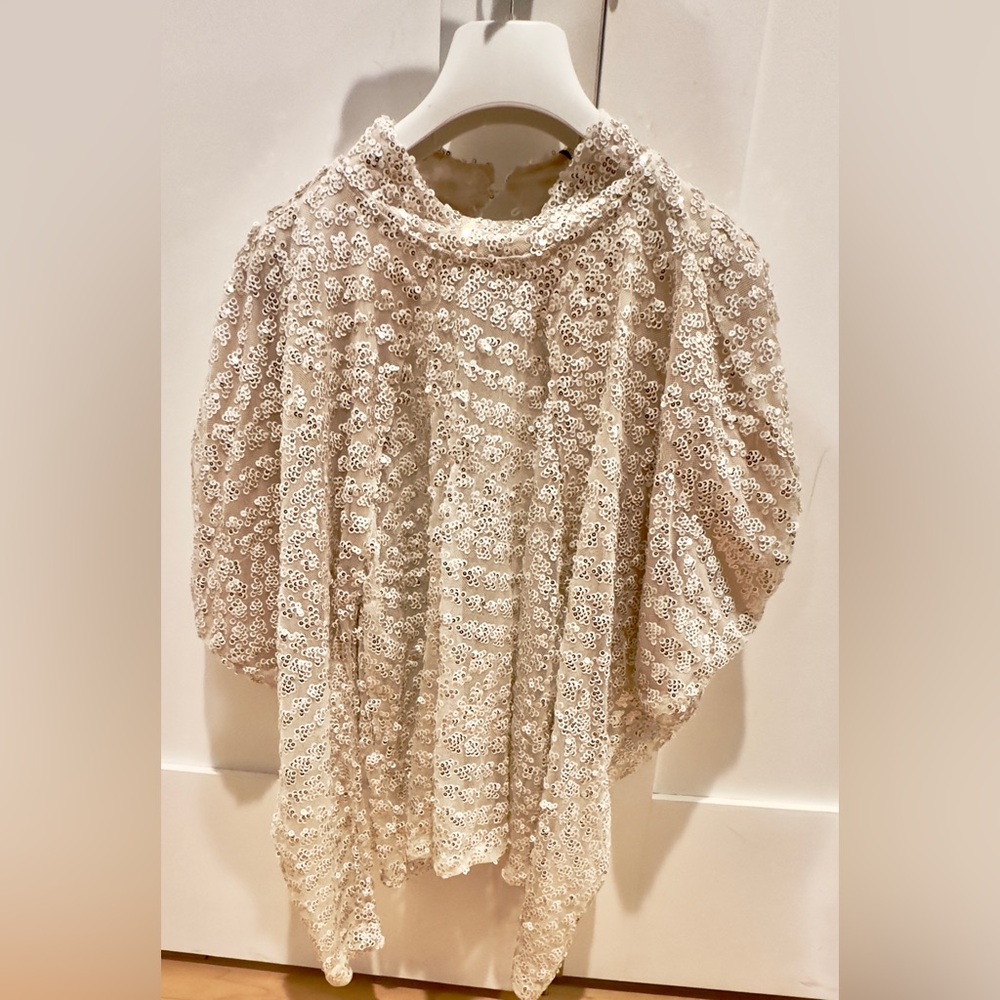 Zara Elegant Lace Blouse size medium M puffy sleeve